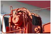 Hydraulikkran auf der Back (Forschungsschiff Alkor)